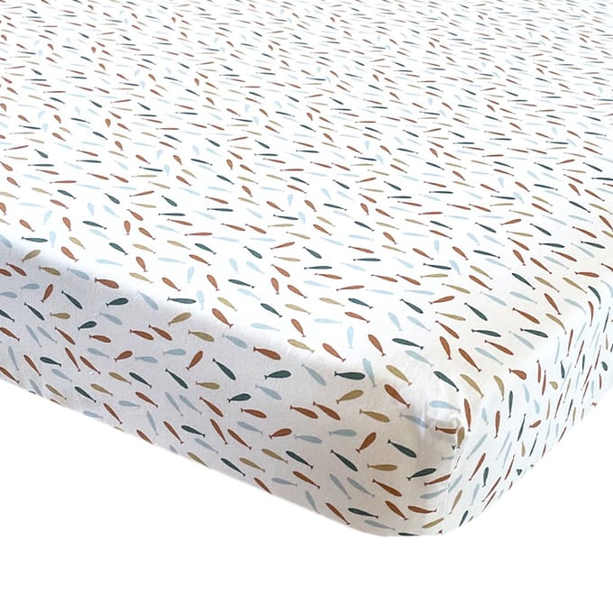 BINK Bedding Hoeslaken Fish Naturel 1 persoonsbed 90 x 200 cm
