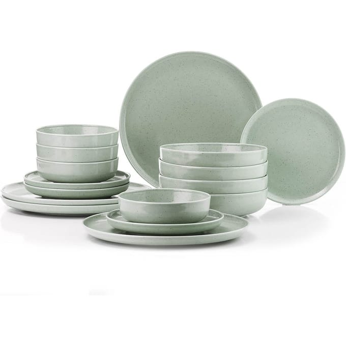 Asir - Dinerset - eetset - servies | 16-delig – veelkleurig – 27 x 27 x 2,5 cm