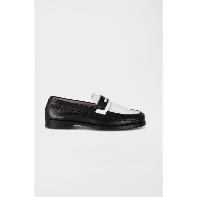 AllSaints Sammy Leather Loafer Black/white Größe: 46 | Loafer Outlet | Herren | Schwarz