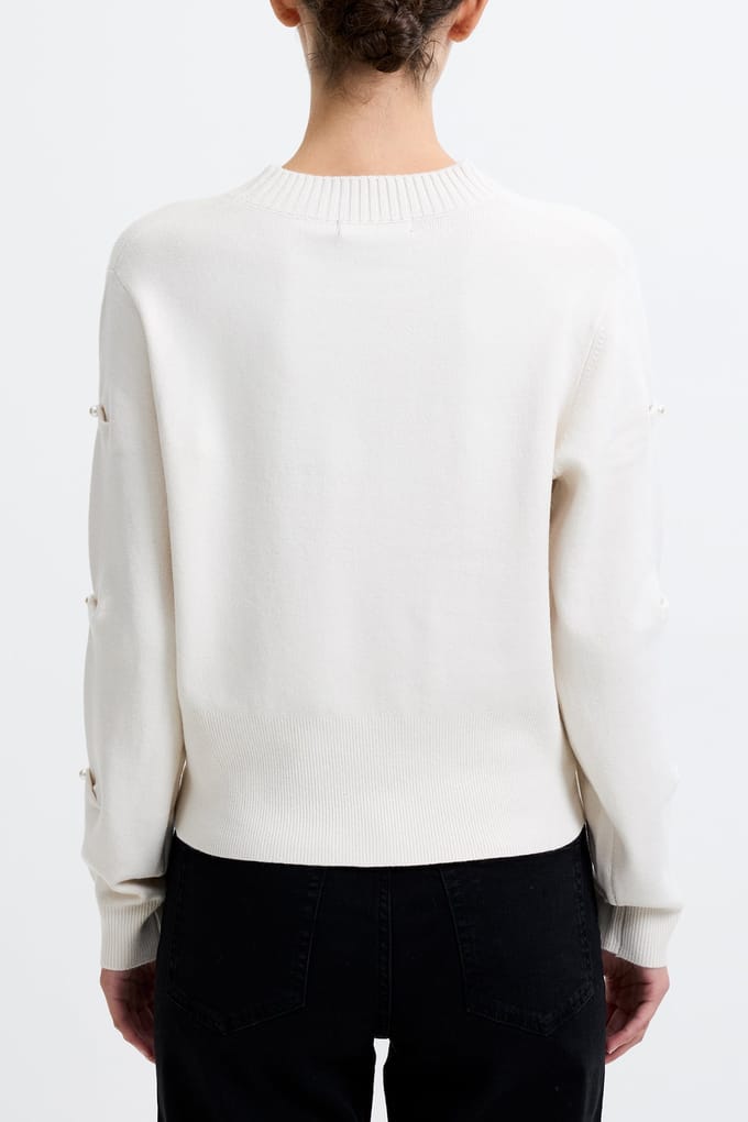 French Connection Babysoft Pearl Slv Crew Classic Cream Taglia: S | Maglioni a maglia Outlet | Donna | Bianco