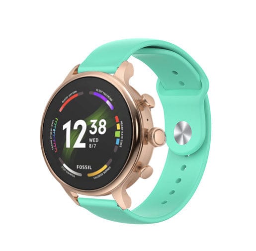Fossil Gen 6 (42mm) sport band aqua