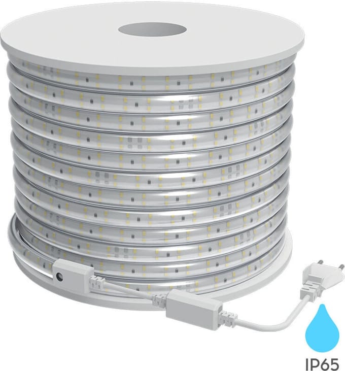 Braytron - Bouwplaatsverlichting LED Lichtslang V3 - 100 meter 3000K Helder wit licht - Plug and Play