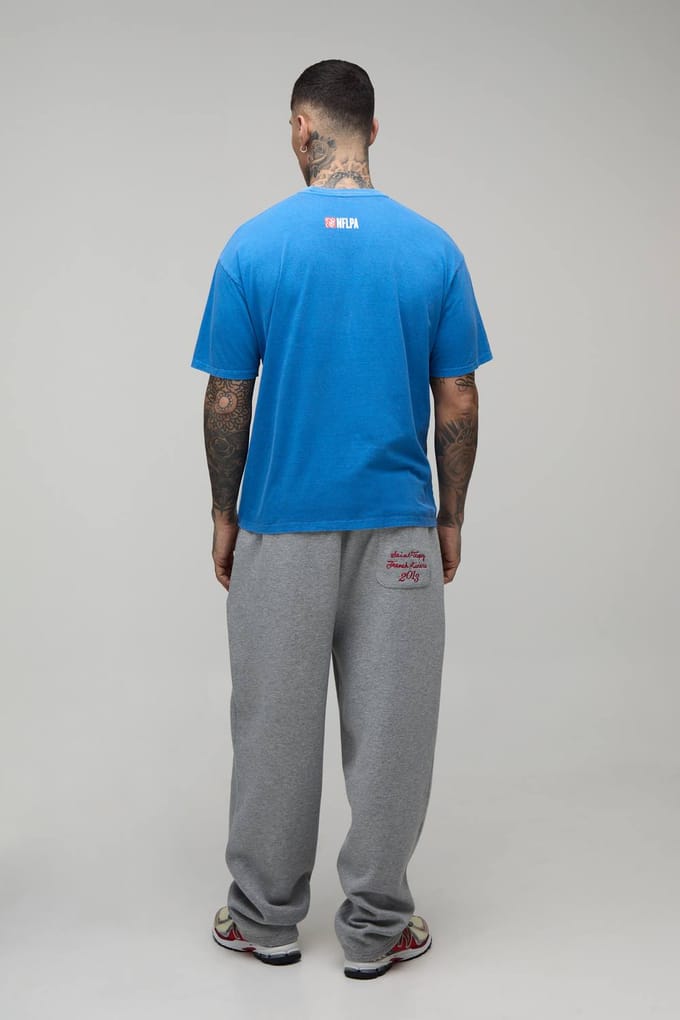 Lang Oversized Nflpa Josh Allen Licentie Gewassen Bedrukt T-shirt | Blue | Size Medium