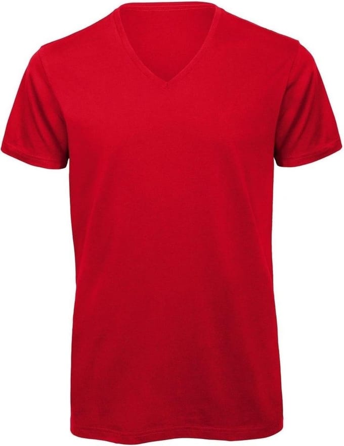 Senvi V-hals T-shirt 5 Pack 100% Katoen (Biologisch) Rood - S
