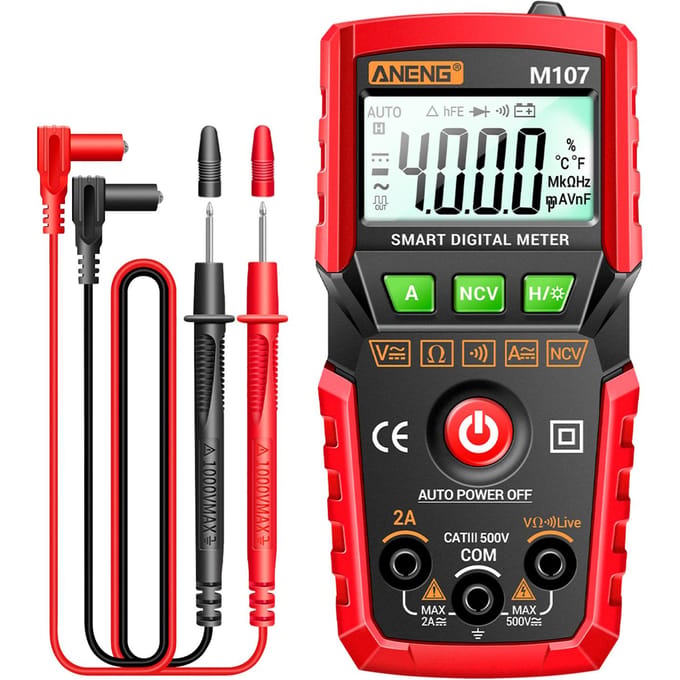 ANENG M107 Slimme digitale multimeter 4000 tellingen NCV Universele meter Handheld multifunctionele tester