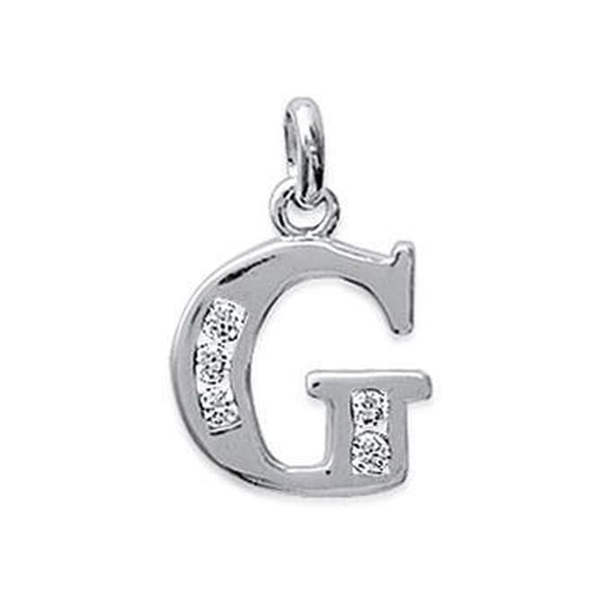 Blinx Jewels Zilveren Hanger Letter G Steentjes