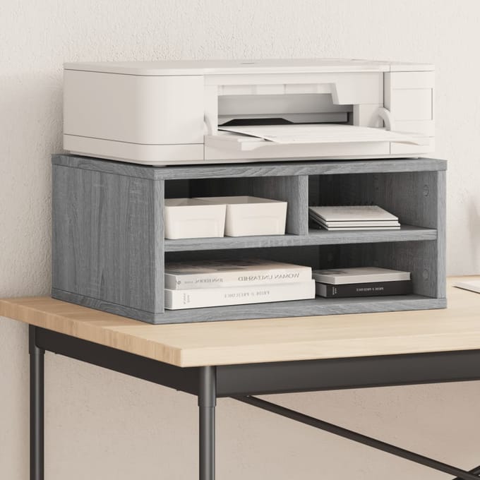 vidaXL - Printerkastje - 49x40x22,5 - cm - bewerkt - hout - grijs - sonoma - eiken