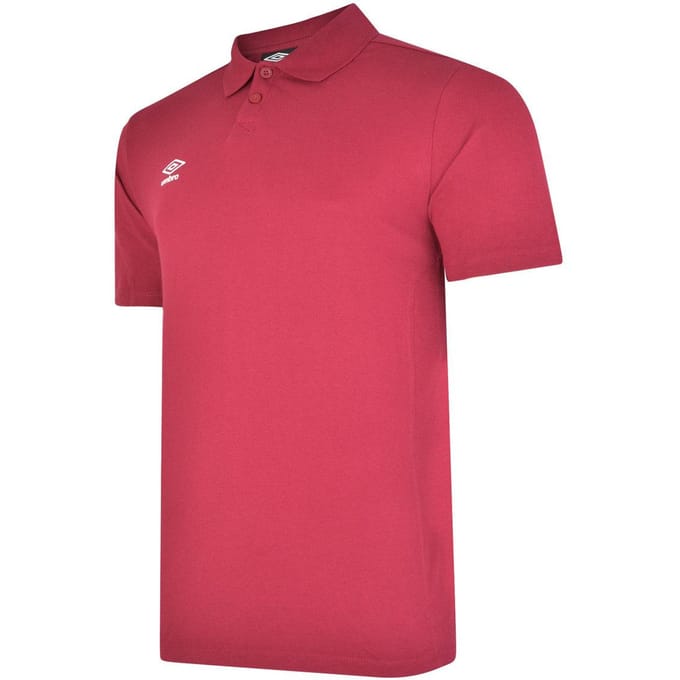 Umbro Heren Essential Poloshirt (Nieuw Claret/Wit)