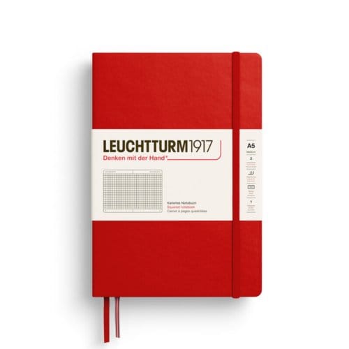 Leuchtturm1917 notitieboekje, hardcover, medium a5, geruit, cherry