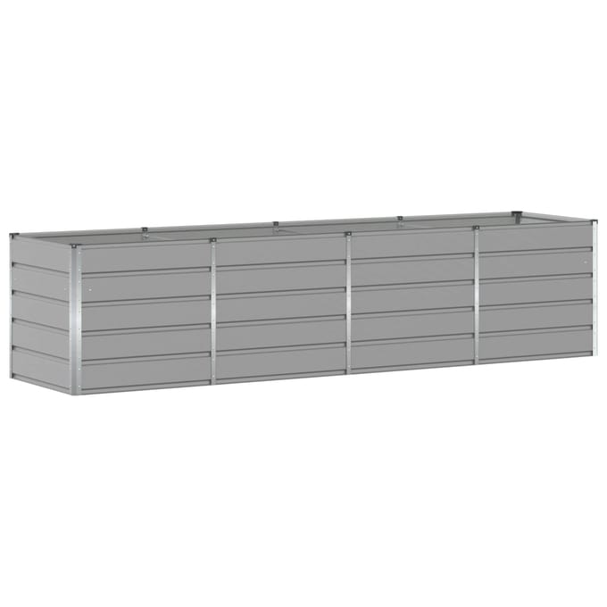 vidaXL - Plantenbak - Lichtgrijs - 320 - x - 80 - x - 75 - cm - Staal