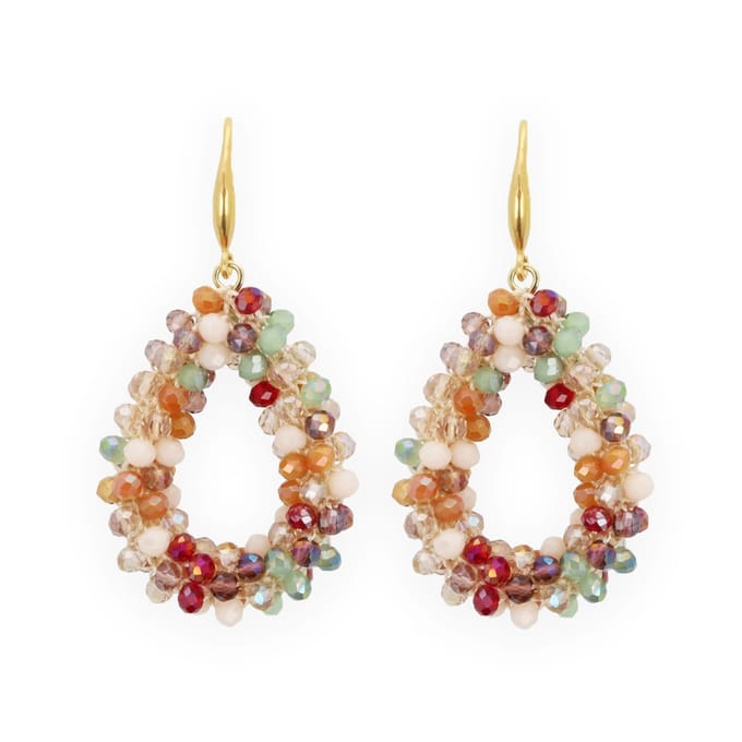 Lajetti - Druppel Oorbel Forest - Dames Oorbellen - Beaded Earrings