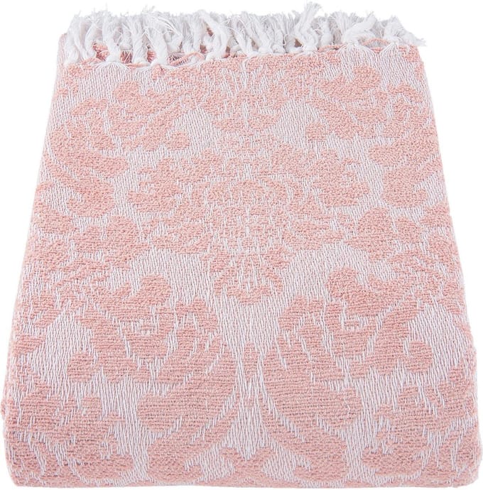 Clayre & Eef Plaid KT060.069P 130*150 cm - Roze 100% Katoen DekenKleedDekentje
