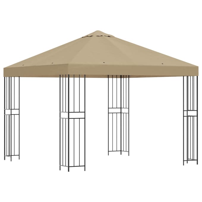 vidaXL - Prieel - 3 - x - 3 - m - Beige - Polyester - en - Staal - 190 - gsm