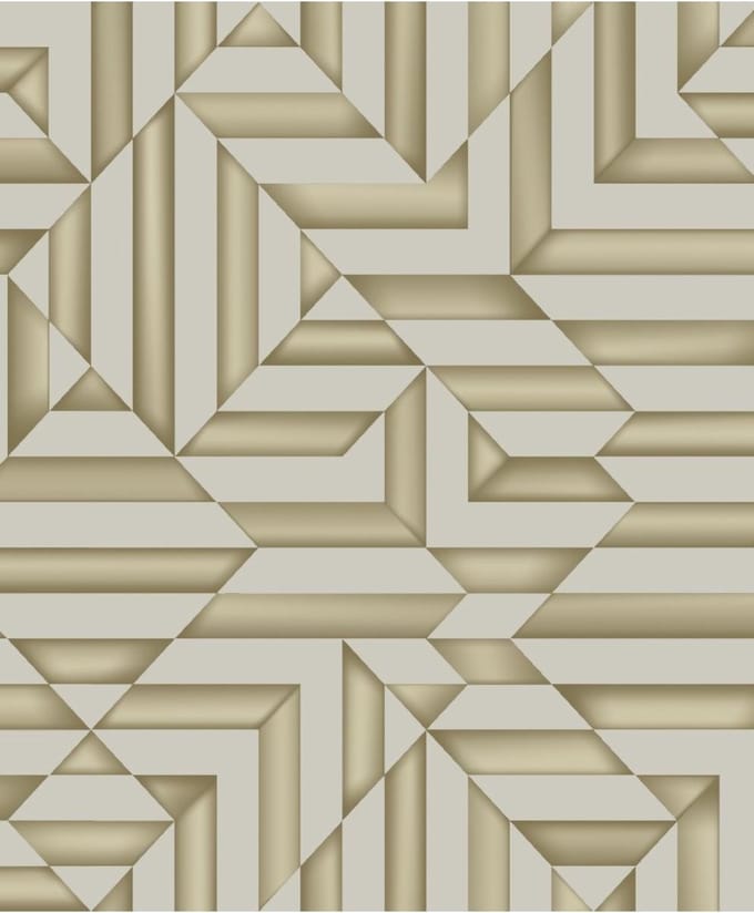 Galactik ruit/streep beige/goud L858-08