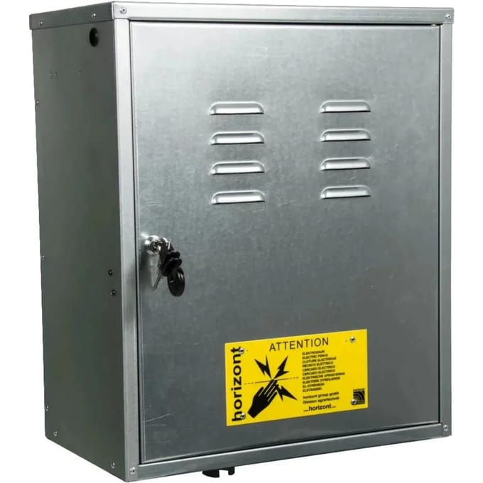 Afsluitbare, elektriseerbare metalen doos Horizont