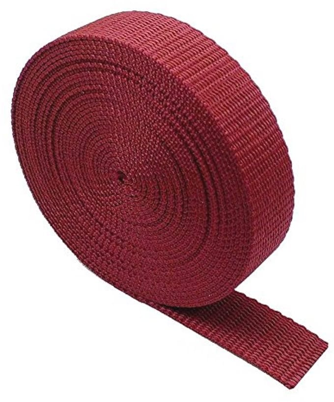 Heavy Webbing Strap - 5m - Backpack/Backpacks, Luggage/Cargo Strapping, Belts (Maroon, 25mm)