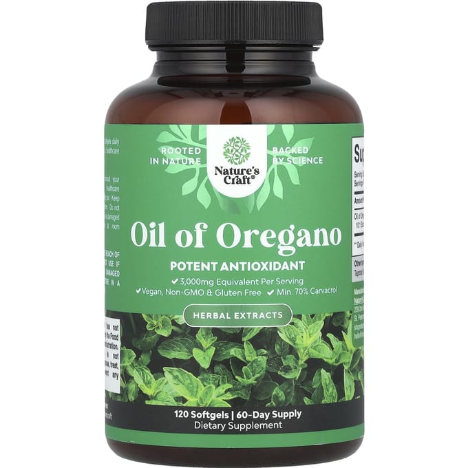 Nature's Craft, Huile d'Origan, 120 Gélules Molles (150 mg par gélule molle)