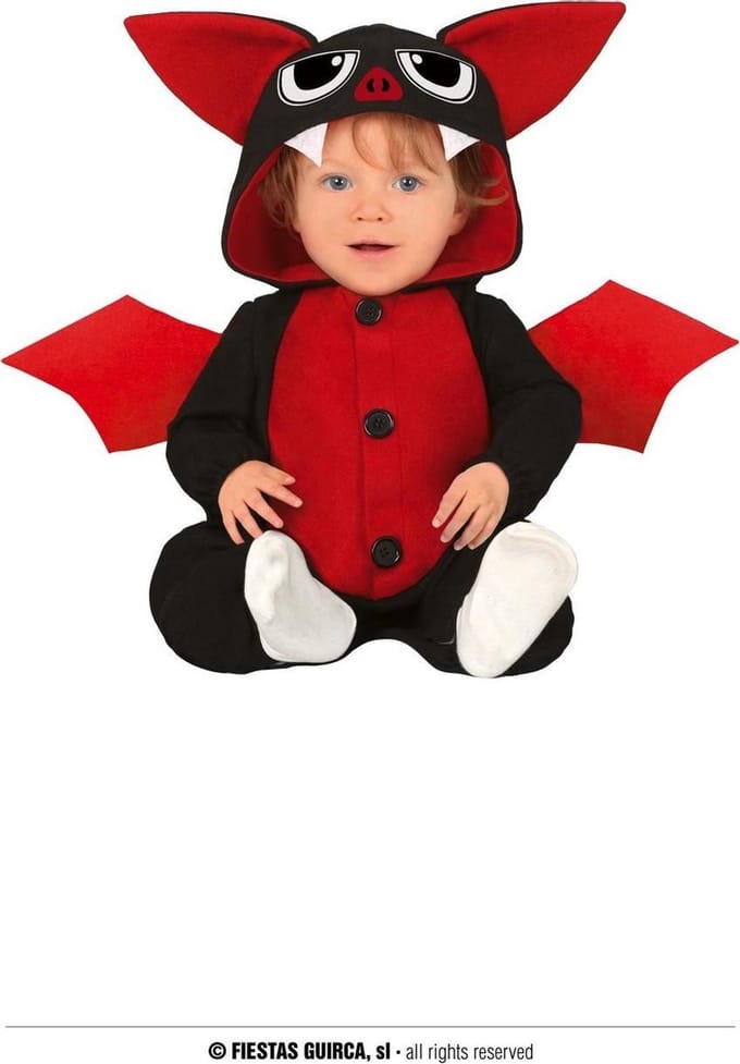 Fiestas Guirca - Kinderkostuum Vleermuis Rood (18-24 mnd)