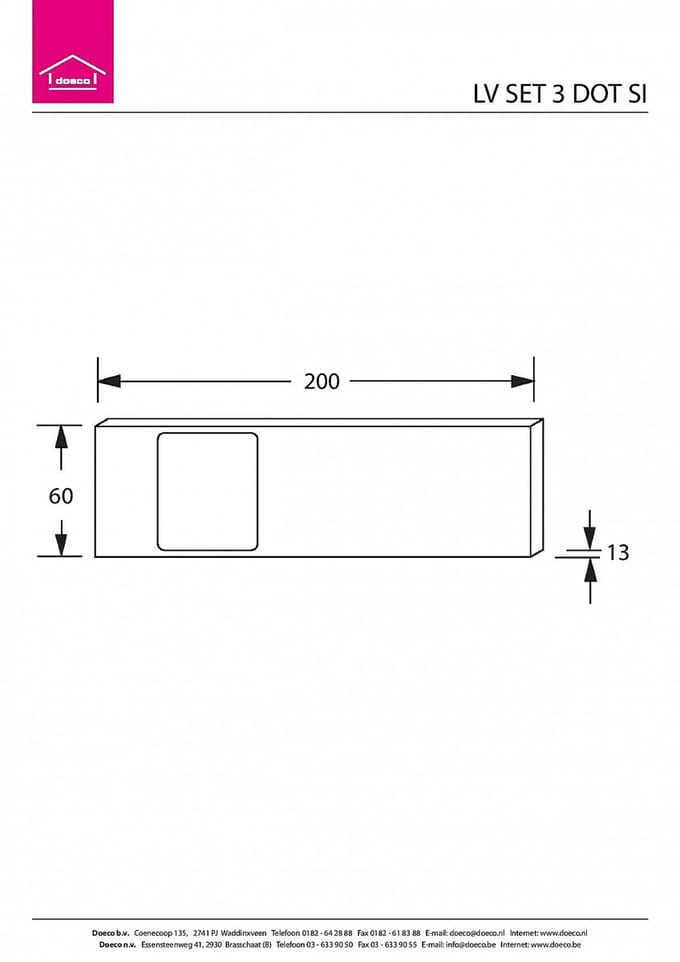 Dotty Led set van 3 langwerpige spots met schakelaar onderbouw 12V/20W RVS LVSET3DOTSI