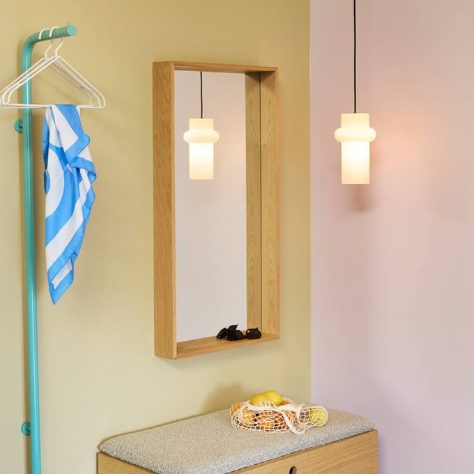 Hübsch Hanglamp Pilule Up, mat wit, Ø 15 cm, glas