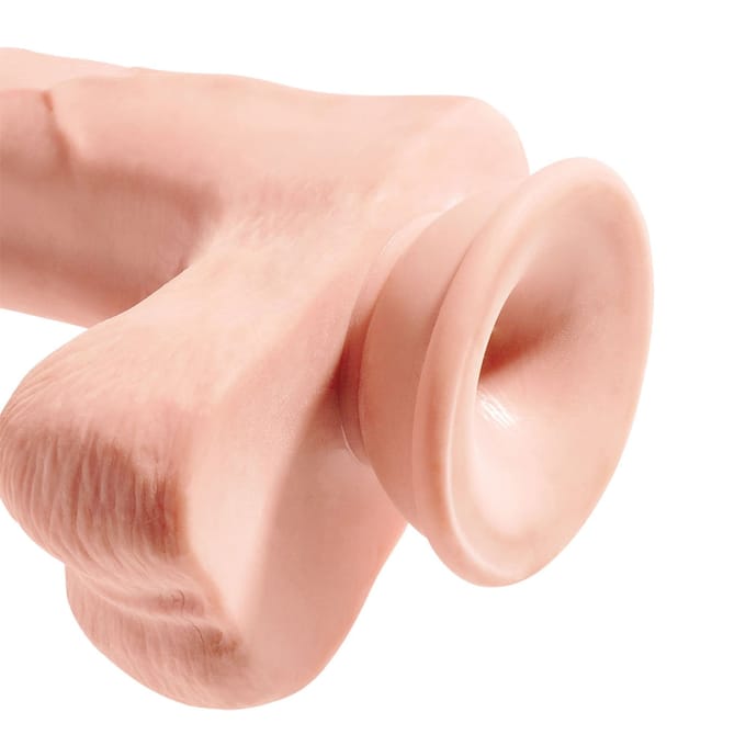 Pipedream - King Cock - Triple Density Dildo met Balzak - 30,5 cm - Beige