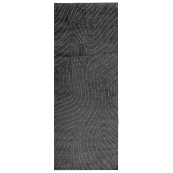 vidaXL - Binnen- - en - buitenkleed - PALMERAS - Antraciet - 200 - x - 80 - cm - Polyester