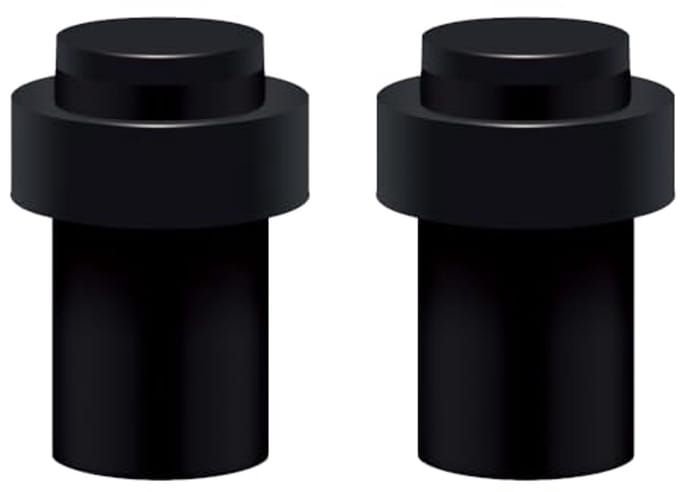 Deurstopper Vloermontage Roestvrij Staal met Rubber Ring - Hoogte 60mm - 2 Stuks