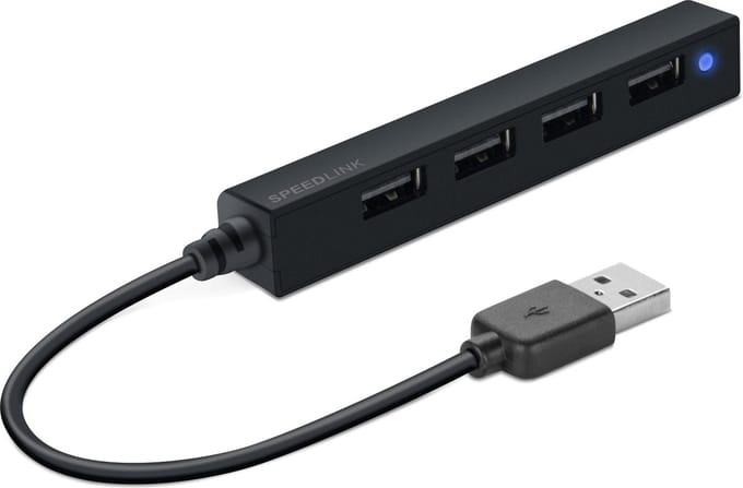 Speedlink SNAPPY SLIM - USB Hub - USB-A naar 4x USB 2.0 - Compact - Zwart