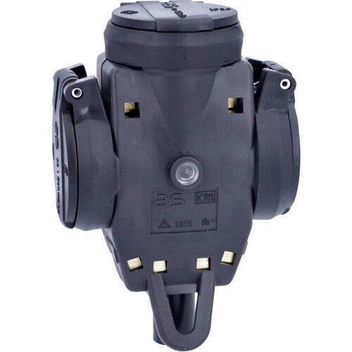 AS Schwabe 60455 3-voudige koppeling Massief rubber 230 V Zwart IP44