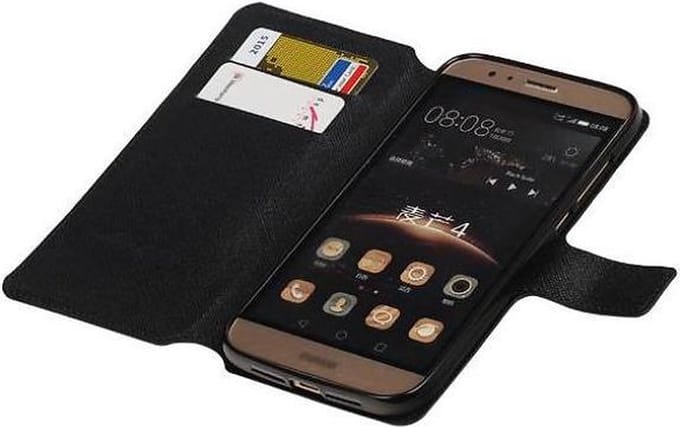 Cross Pattern Bookstyle Wallet Case Hoesje Geschikt voor Huawei G8 Zwart