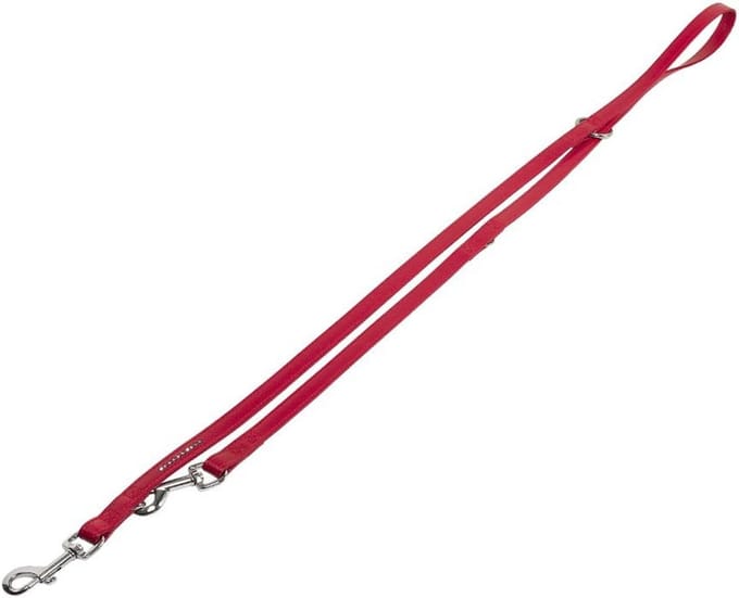 Luxe Hondenriem Ergsteld van Kunstleer met Kristallen - Rood 200 cm