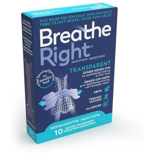 Breathe Right Nasal Strips Clear S-M 10 st