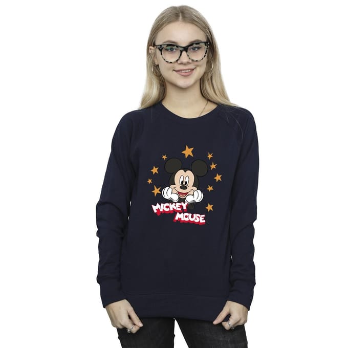 Disney Dames/Dames Mickey Mouse Sterren Sweatshirt (Marineblauw)