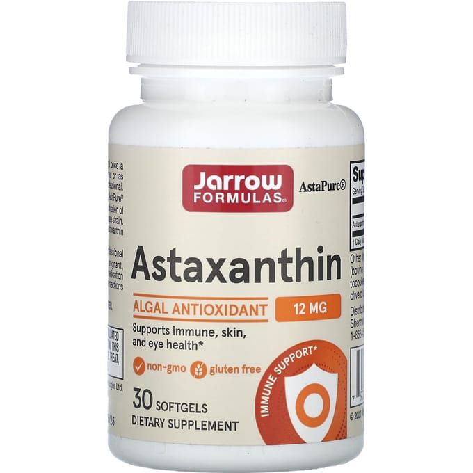 Jarrow Formulas, Astaxanthine, 12 mg, 30 zachte capsules