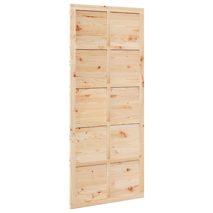 vidaXL - Schuifdeur - 90 - x - 2,5 - x - 208 - cm - Massief - grenenhout - Naturel