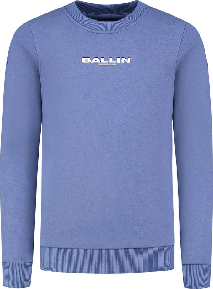Ballin Amsterdam - Jongens Slim fit Sweaters Crewneck LS - Blue Grey - Maat 8