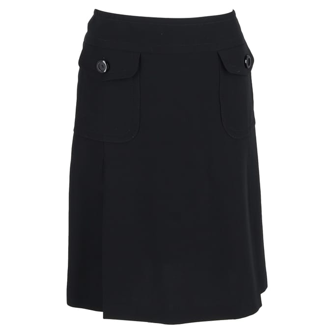 Max Mara knielange rok in zwart polyester