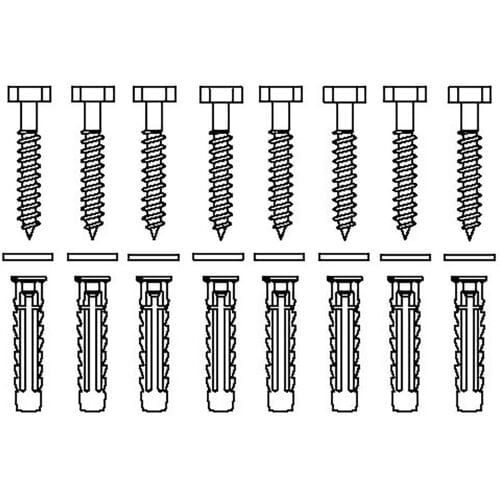 Pressalit fixing material set of 6 V8610