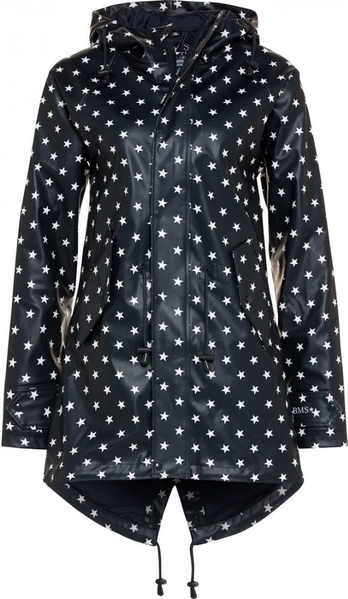 Donkerblauw met sterren dames regenjas / parka HafenCity® van BMS XL