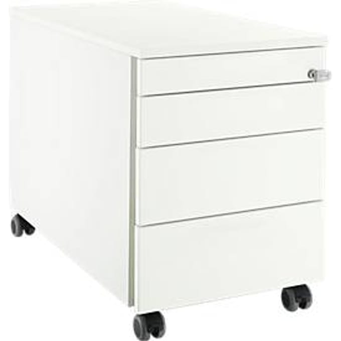 Schäfer Shop  Select Verrijdbaar ladeblok 1233, 4 schuifladen, met greepuitsparing wit/wit