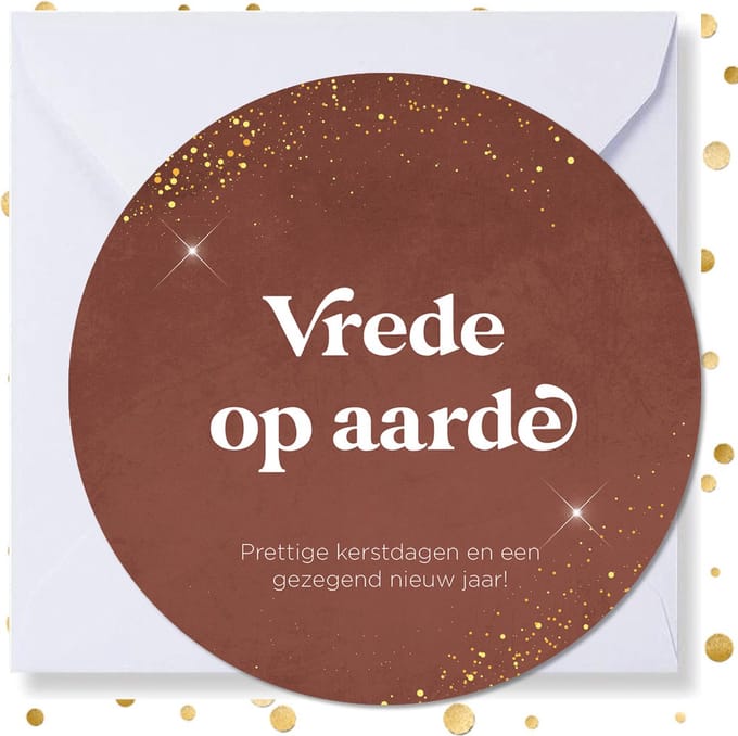 Kerstkaart rond 'Vrede op aarde' - 10 stuks - met enveloppen - kerstkaarten
