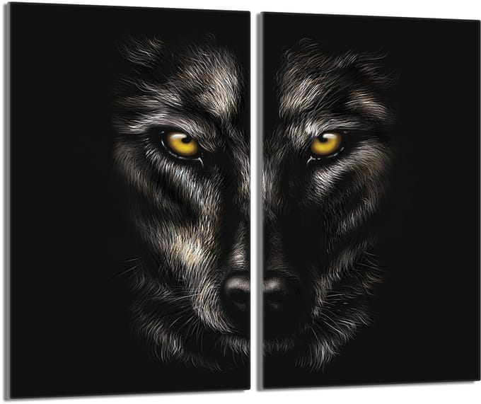 TMK ArtDeko - Serie Wilk - Glazen Beschermplaat - 30x52 cm