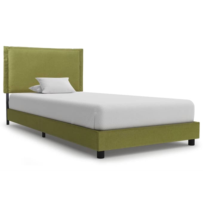vidaXL - Bedframe - stof - groen - 90x200 - cm