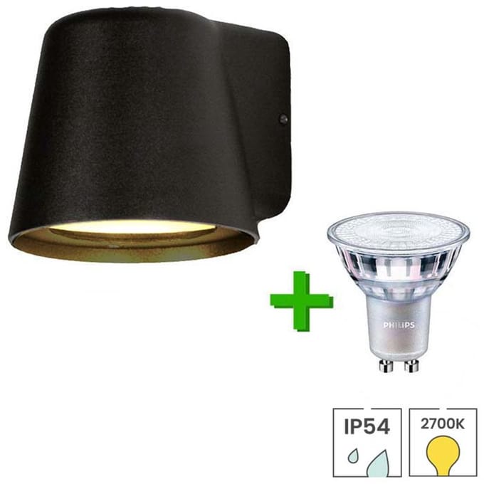Lybardo - Buitenlamp - Wandlamp Buiten + Philips LED Spot - 3.5W - Warmwit Licht