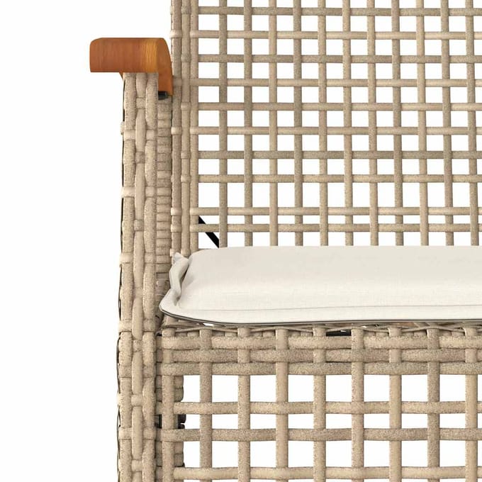 vidaXL - 3-delige - Tuinset - met - kussens - poly - rattan - beige