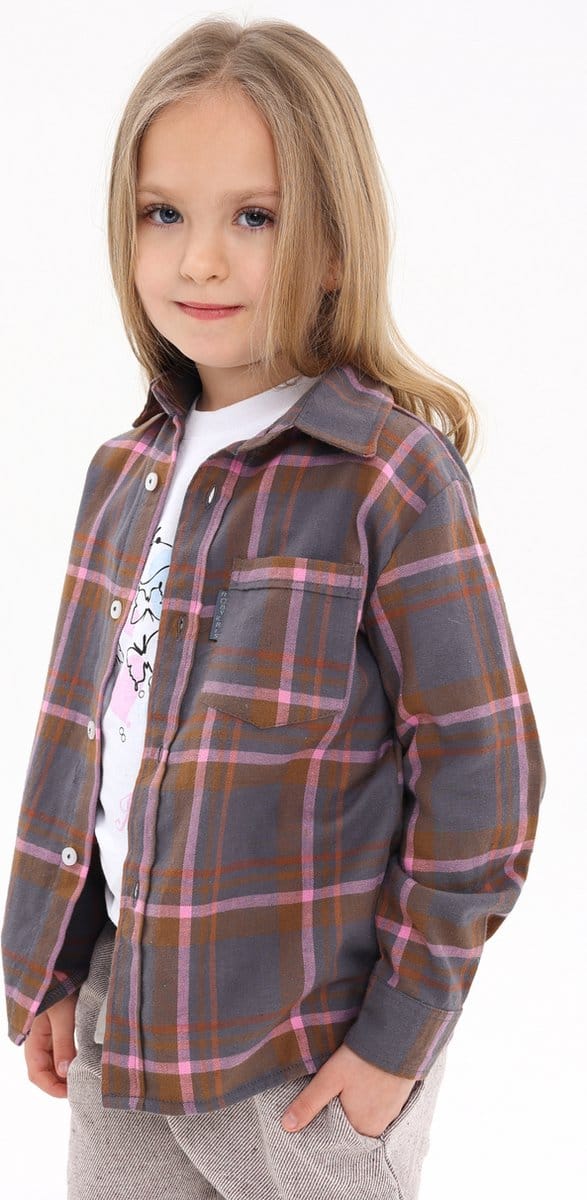 RobyKris Kids Overhemd - Lange mouw - Flanel - Maat 122-128