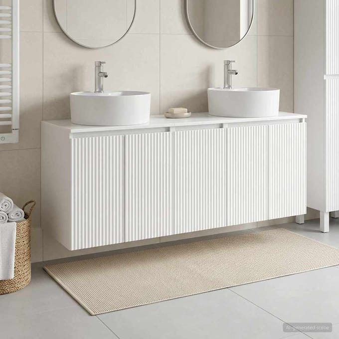 vidaXL - Badkamerkast - set - 3 - st - Hoogglans - Wit - 161,5 - x - 44,5 - x - 82 - cm