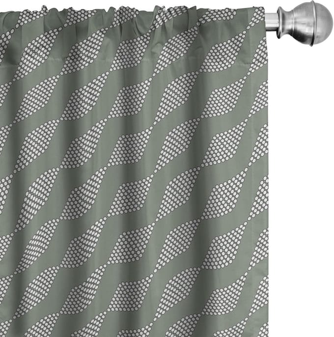 ABAKUHAUS Abstrakt Voorh. – Diamant‑Cirkel 2x75x225 cm – Wit en Groen microvezel