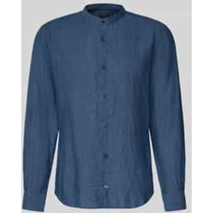 OLYMP Casual Overhemd, Regular Fit, Opstaande kraag, Koningsblauw