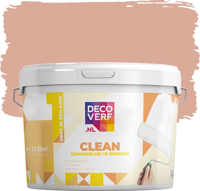 Decoverf clean muurverf perzik, 4L